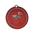 Miniatyrbillede 1 af 2: Grytlapp Silikon Dalahäst Ø19 cm Pufz Red
