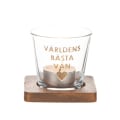 Miniatyrbillede 1 af 3: Ljuslykta på träfat - Vän Transparent