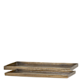 Miniatyrbillede 1 af 3: Avlånga Ljusfat / fat 2-pack Antik mässing Chic Antique Antique brass