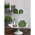 Miniatyrbillede 3 af 3: Våningsfat 2-vån m blommor vitt Chic Antique Creme