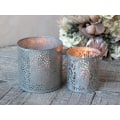 Miniatyrbillede 2 af 3: Ljuslytor med bladmönster 2-pack Chic Antique Grey