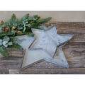 Miniatyrbillede 2 af 2: Ljusfat / Stjärnfat 2-pack 40+24 cm Chic Antique Grey