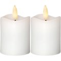 Miniatyrbillede 1 af 5: Blockljus 2 -pack Flamme LED m timer, vita White