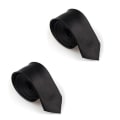 Miniatyrbillede 1 af 2: 2-pak Smal / slank moderne slips - sort Black
