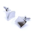 Miniatyrbilde 1 av 2: Manschettknappar - Kvadratisk i silver "Warped" Silver