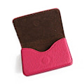 Miniatyrbild 2 av 2: Korthållare / Etui i konstläder med lock - Rosa Mörkrosa