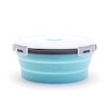 Miniatyrbilde 1 av 4: Ihopfällbar matlåda / förvaringslåda silikon 800 ml Rund Ljusblå Light blue