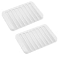 Miniatyrbilde 1 av 6: 2-pack Tvålkopp i silikon med avrinning - Flera olika färger White