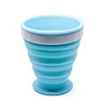 Miniatyrbillede 1 af 3: Ihopfällbar mugg i silikon - Flera färger Light blue