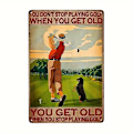 Miniatyrbild 1 av 2: Metallskylt med golftema - You don't stop playing golf..