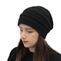 Miniatyrbillede 2 af 2: Strikket hue Bomuld Baggy - Sort Black