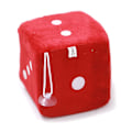 Miniatyrbillede 1 af 2: Hængende blød fluffy terning / bildekoration - Vælg farve Red