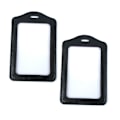 Miniatyrbillede 1 af 2: 2-pak ID-holder Kortholder PU Adgangskort / ID-kort - Sort Black