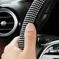 Miniatyrbild 3 av 3: Glammig Rattmuff / Rattskydd Bling Strass Diamant - Välj färg Vit