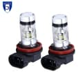 2x H8 H9 H11 6000k Superhvit 100w LED Hovedlyssett Tåkelys Bil Kjørelys