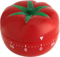 Tomattimer – Batterifri, analog, uppdragbar, kortintervallstimer – Idealisk för studier, lek, matlagning och läxor – Röd