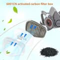 Miniatyrbilde 3 av 5: 3M 6001 Karbon Åndedrettsfilter + 60 stk Bomull, passer til 6200/6800/7502 masker
