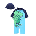 Pikkukuva 1 / 10: Lasten uima-asut yksiosainen uimapuku lyhythihainen poikien housuhousut Uimapuvut printed UV-suojattu cap Sky Blue 130