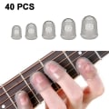 Miniatyrbild 1 av 5: Silikon gitarr fingerskydd, gitarr fingertopp grey