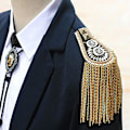 Miniatyrbild 3 av 5: 1 par tofslänkkedja Epaulet axelbrädor Badge fransad