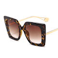 Pikkukuva 1 / 5: Neliömäiset gradienttilasit, paksut metallirunkoiset aurinkolasit miehille ja naisille - kilpikonnankuorikehys teepala tortoise shell frame tea piece