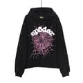 SP5DER Spider Web Pattern Hettegenser, Hiphop Singer 3D-trykt Genser, Hettegenser for menn og kvinner, Uformelt Kostyme, Svart Black S