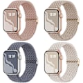 Miniatyrbillede 1 af 5: Flettet Stretchy Solo Loop kompatibel til Apple Watch Band 4pcs 3 42/44/45/49mm