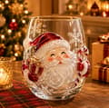 Julevinglas, festlige stilkglas, festdrinks *Julemanden* Santa Claus