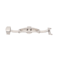 Miniatyrbild 9 av 10: Högglanspolerat silverfärgat spänne i rostfritt stål för klockarmband - Ergonomiskt klockspänne som reservdel för urmakare (16mm)