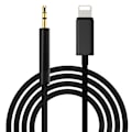 Pikkukuva 1 / 3: 2M Lightning - AUX 3,5 mm kaapeli/sovitin auton musta 1-Pack