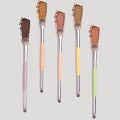 Miniatyrbild 3 av 7: Professionell dubbla ände naturliga ögonmakeup-borste Skönhetsverktyg Yellow