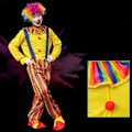Miniatyrbillede 2 af 3: Voksen klovnekostumer til Halloween, jul, fødselsdage og fester - mænd og kvinder - performance kostumer Vertical stripe clown