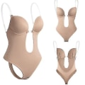Miniatyrbilde 1 av 4: Kvinners ryggløse Shapewear Dyp V-hals Body Shaper for lav rygg kjole skin color L
