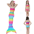 Miniatyrbilde 1 av 10: Barn Jenter Mermaid Tail Set Ferie Badetøy Badedrakt Color wave point 110cm