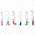 Miniatyrbillede 6 af 7: Rainbow Friends festartikler Large row of plugs