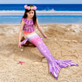 Miniatyrbild 3 av 7: Barn Mermaid Tail Baddräkt Flickor Baddräkt Byxor Badkläder E 110