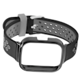 Miniatyrbillede 5 af 10: 2 i 1 Udskiftningsrem til Redmi Watch 3 - Hurtigudløsning Blød Silikone Svedtæt Smartwatch Armbånd i Sort Grå
