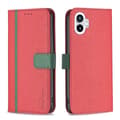 Til Nothing Phone 1 BF13 Farvematchende Kryds Tekstur Læder Telefoncover Red