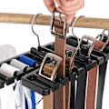 Miniatyrbillede 6 af 10: Alsidig Roterende Slipsholder - Sort Organizer til Slips, Bælter og Tilbehør Opbevaring