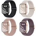 Miniatyrbillede 1 af 5: Flettet Stretchy Solo Loop kompatibel til Apple Watch Band 4pcs 2 38/40/41mm