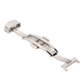 Miniatyrbild 8 av 10: Högglanspolerat silverfärgat spänne i rostfritt stål för klockarmband - Ergonomiskt klockspänne som reservdel för urmakare (16mm)