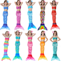 Miniatyrbillede 1 af 10: Piger Fish Scale Print Mermaid Badedragt Badetøj Kid Beach Yellow 130cm