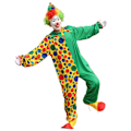 Miniatyrbillede 1 af 3: Voksen klovnekostumer til Halloween, jul, fødselsdage og fester - mænd og kvinder - performance kostumer Green half and half clown