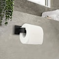 Miniatyrbillede 3 af 5: Toiletrulleholder uden boring, selvklæbende toiletrulleholder (farve: sort)