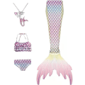 Miniatyrbilde 1 av 5: Jenter Mermaid Tail Badedrakt Kostyme Prinsesse Bikini Badedrakt Sett E402 5-6 Years