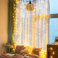 Miniatyrbillede 5 af 10: 240LED Vandtæt Isbar LED Lysstreng, 3x2m Vindue Gardin Lampe til Indendørs Julepynt, Varmt Hvidt, EU Stik, 220V
