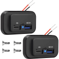 Miniatyrbillede 1 af 5: 2 stycken supersnabbladdare bil mobiltelefon bil RV modifierad USB billaddare 58W 12v uttag