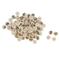 Miniatyrbilde 10 av 10: 100 stk Assorterte Trykte Treknapper - 2 Hull Runde Dekorative Treknapper for Syarbeid - Loggfargede Biler