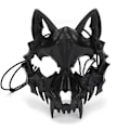 Miniatyrbild 3 av 3: Resin Half Face White Skull Skrämmande masker