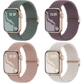 Miniatyrbillede 1 af 5: Flettet Stretchy Solo Loop kompatibel til Apple Watch Band 4pcs 1 42/44/45/49mm